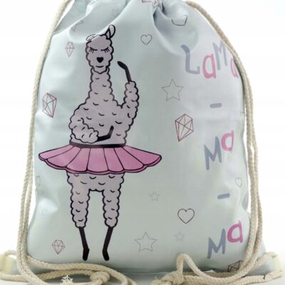 Mocny duży worek plecak torba gumowany Alpaka Lama