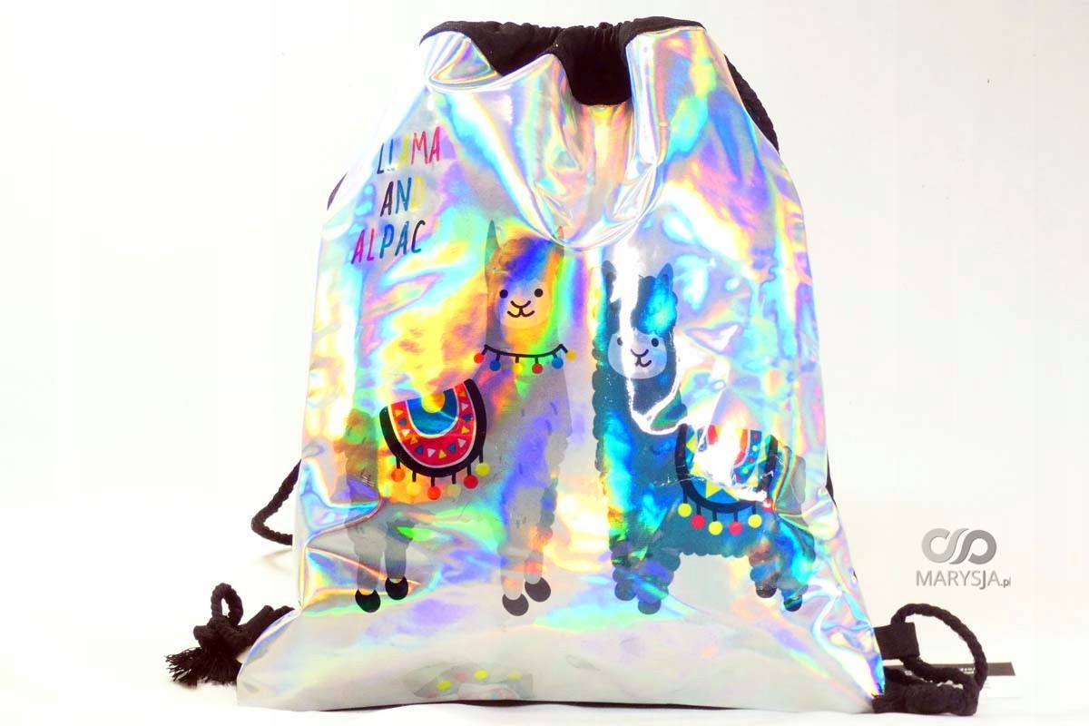 Mocny Worek Torba Plecak hologram 3d Lama Alpaka
