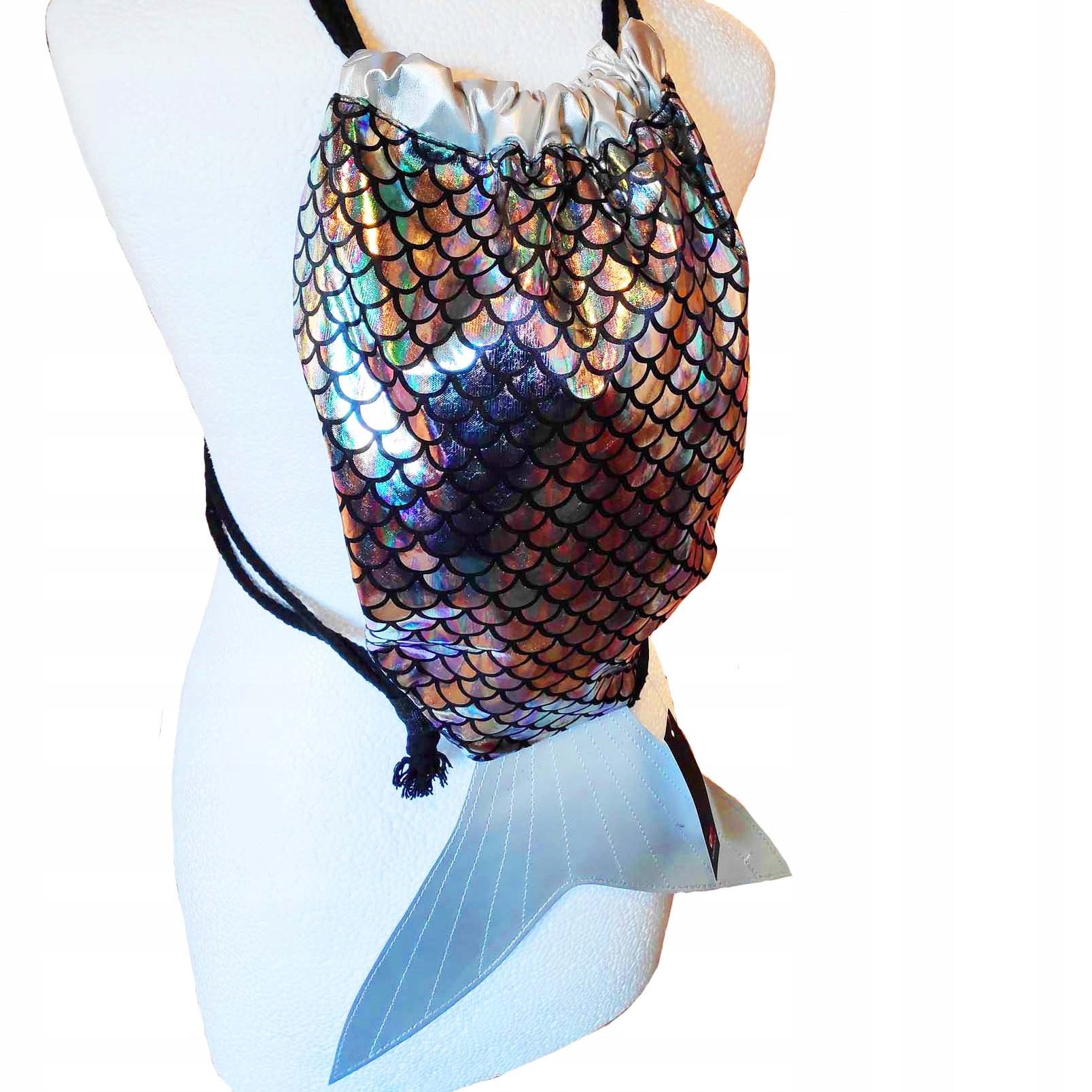 Worek Torba Plecak Szkolny Mermaid Syrenka Ryba 3d