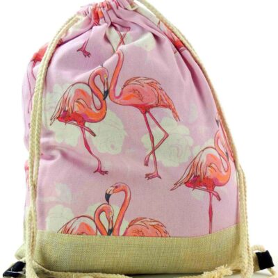 Mocny duży worek plecak torba tkanina flaming Bag