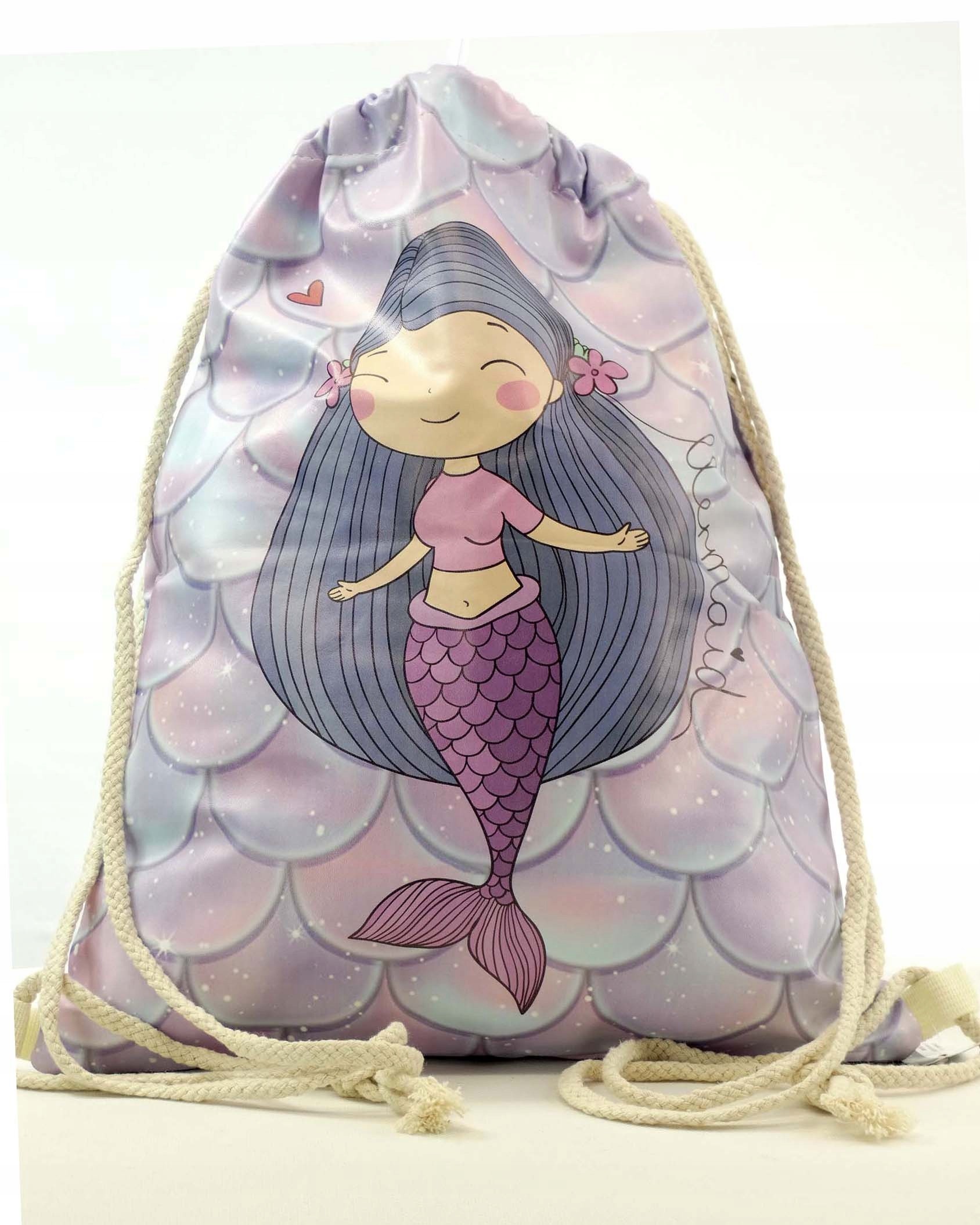 Mocny duży worek plecak torba gumowany syrena