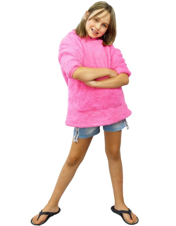 Bluza dziecięca różowa z kapturkiem poduszka 2w1