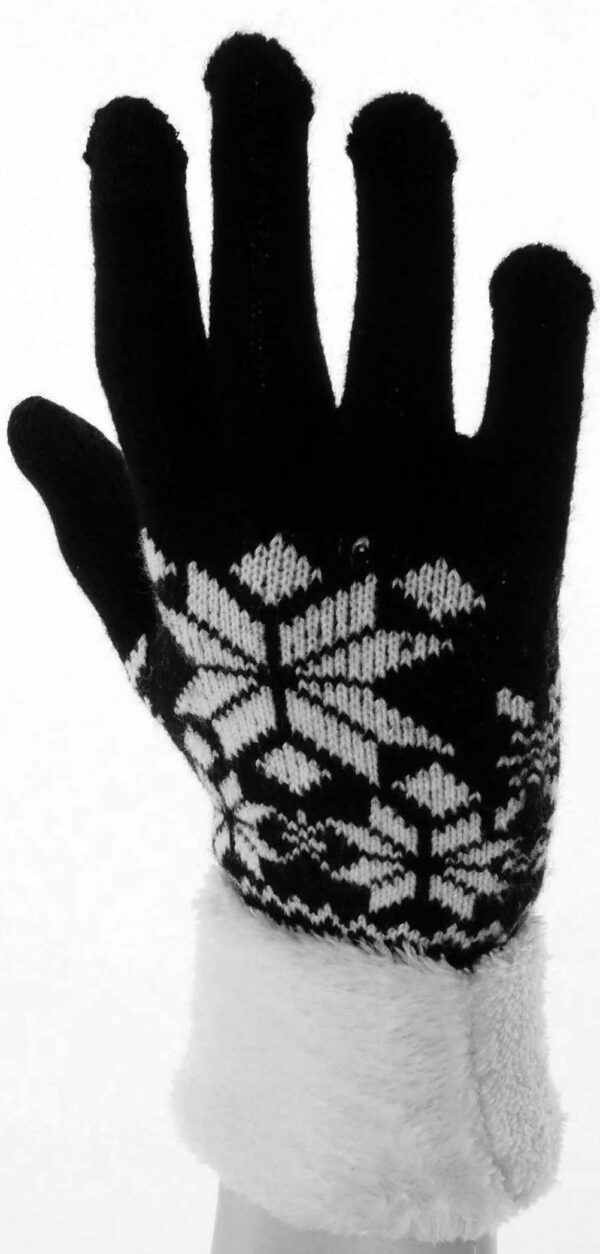 Rękawiczki damskie ciepłe z kożuszkiem dotykowe