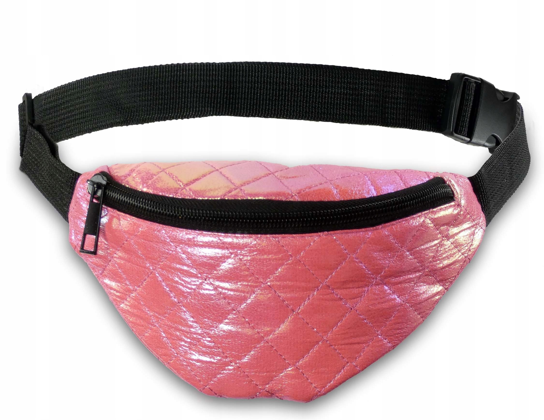 Nerka saszetka biodrówka pikowana róż glamour