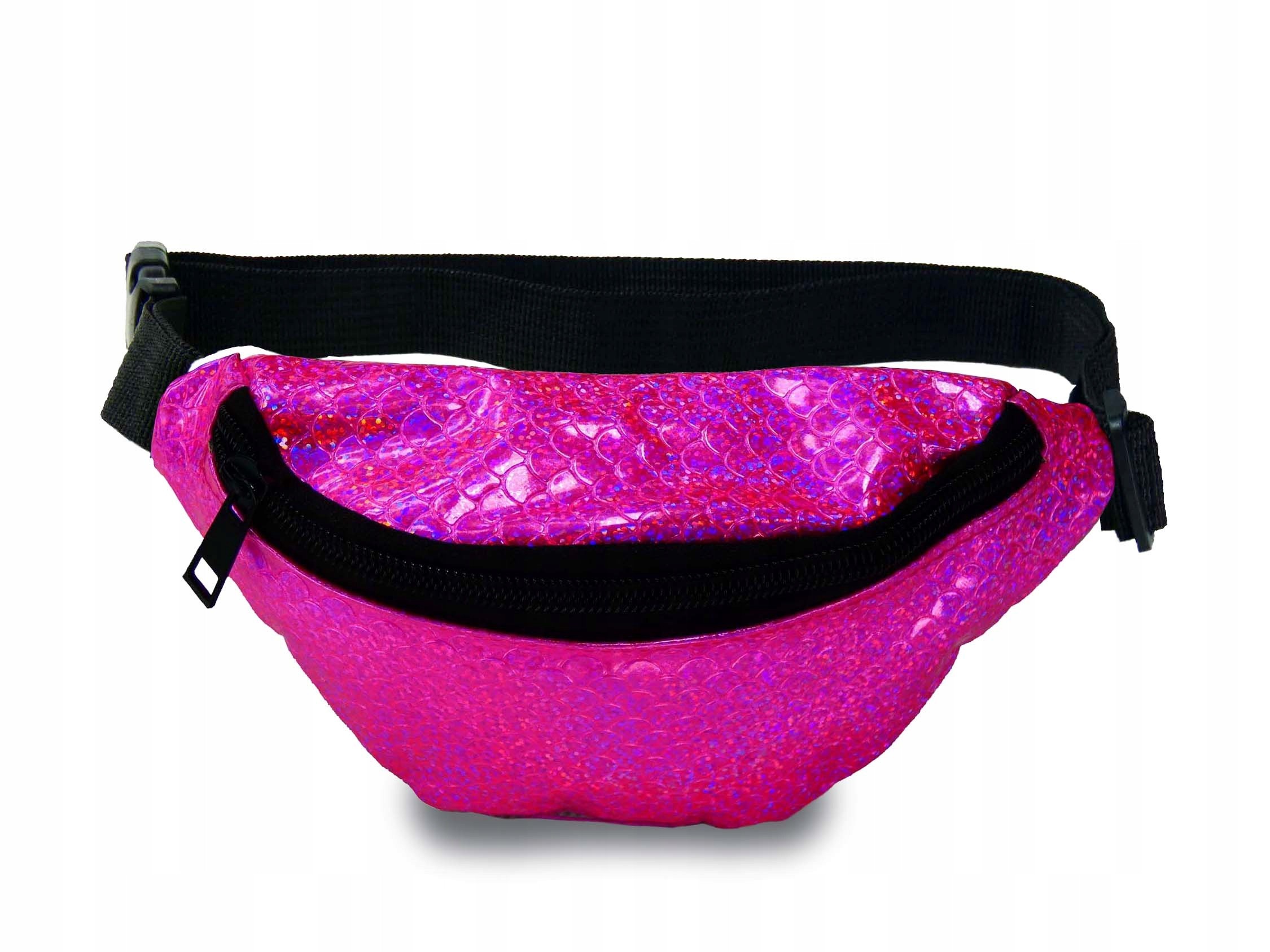 Nerka saszetka damska biodrówka brokat różowa