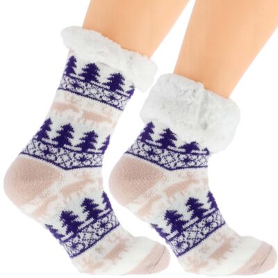 Eleganckie Skarpetki Damskie na Zimę Norweskie Grube 36-41
