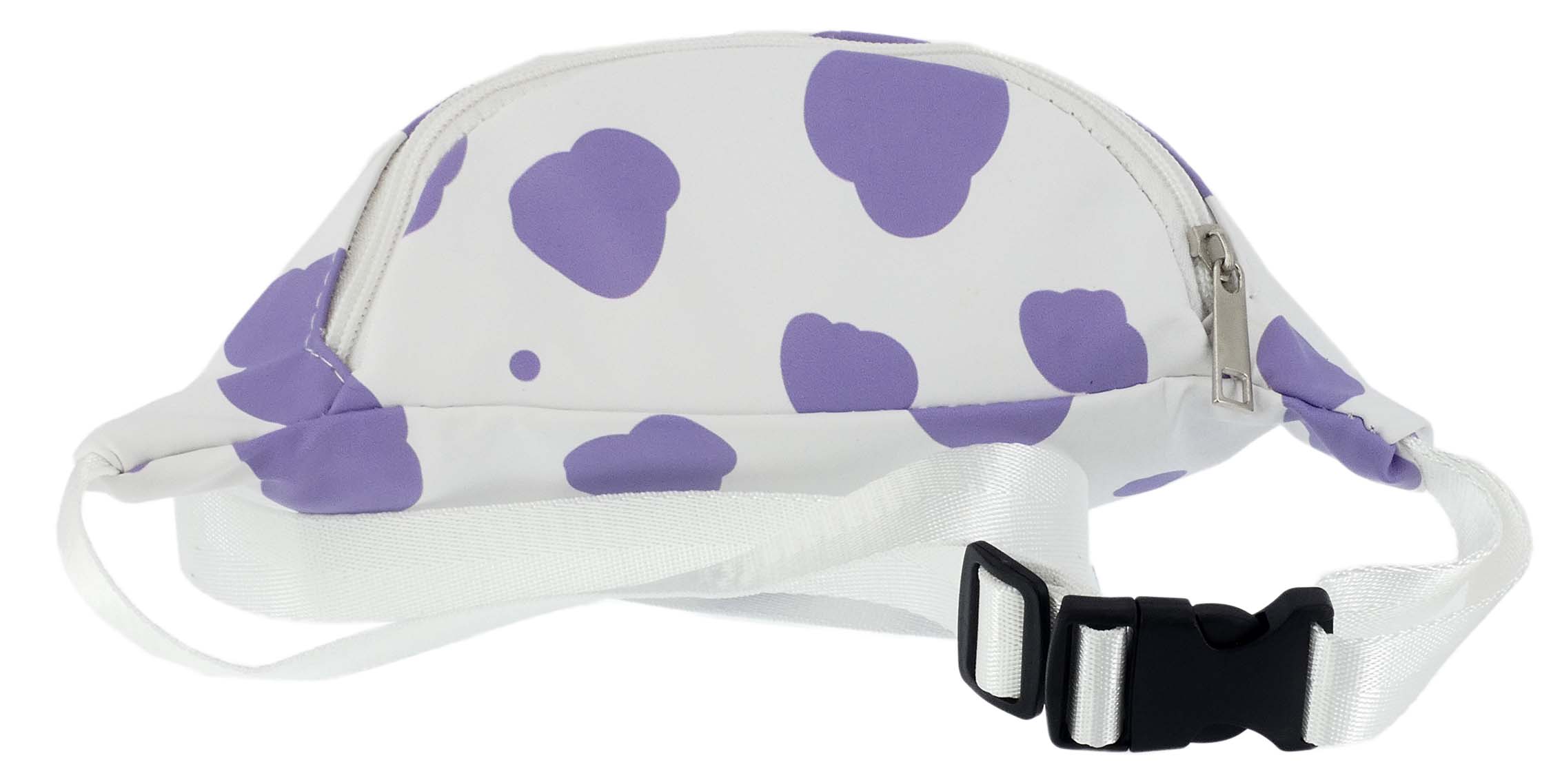 NERKA SASZETKA BIODROWA DLA DZIEWCZYNEK KROWIE ŁATY FIOLETOWA - obrazek 4