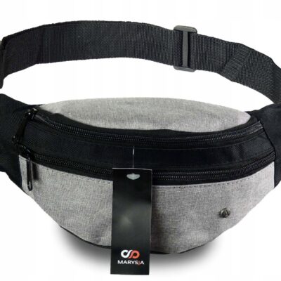 SASZETKA NERKA DUŻA NA PAS BIODRA LISTONOSZKA SZARA