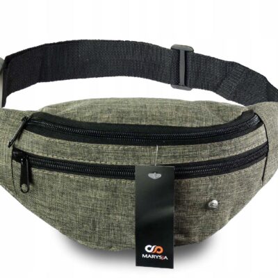 SASZETKA NERKA DUŻA NA PAS BIODRA LISTONOSZKA GRAFITOWA