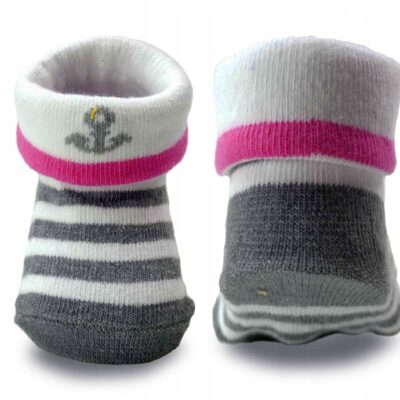 Skarpetki niemowlęce bawełniane w rozmiarze 6-7 cm dla chłopców i dziewczynek, idealne do 12 miesięcy, kolor biały i szary.