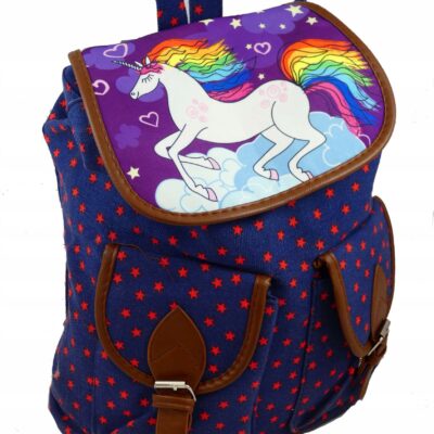 DUŻY KOLOROWY WYTRZYMAŁY PLECAK SZKOLNY JEDNOROŻEC