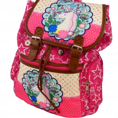 DUŻY KOLOROWY WYTRZYMAŁY PLECAK SZKOLNY JEDNOROŻEC