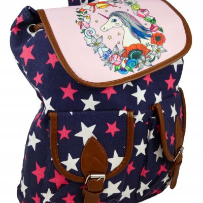DUŻY KOLOROWY WYTRZYMAŁY PLECAK SZKOLNY JEDNOROŻEC