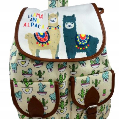 DUŻY KOLOROWY WYTRZYMAŁY PLECAK SZKOLNY ALPAKI
