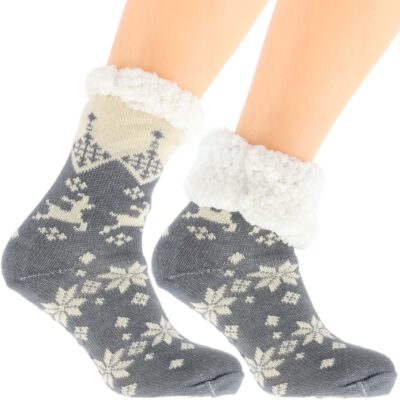 Eleganckie Skarpetki Damskie na Zimę Norweskie Grube