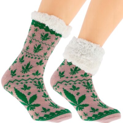 Skarpetki Damskie na Zimę Grube PODSZYTE MISIEM THC 36-41