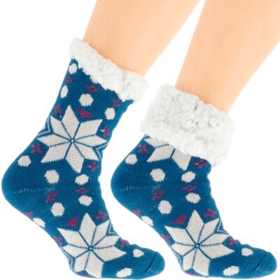 Eleganckie Skarpetki Damskie na Zimę Norweskie Grube 36-41