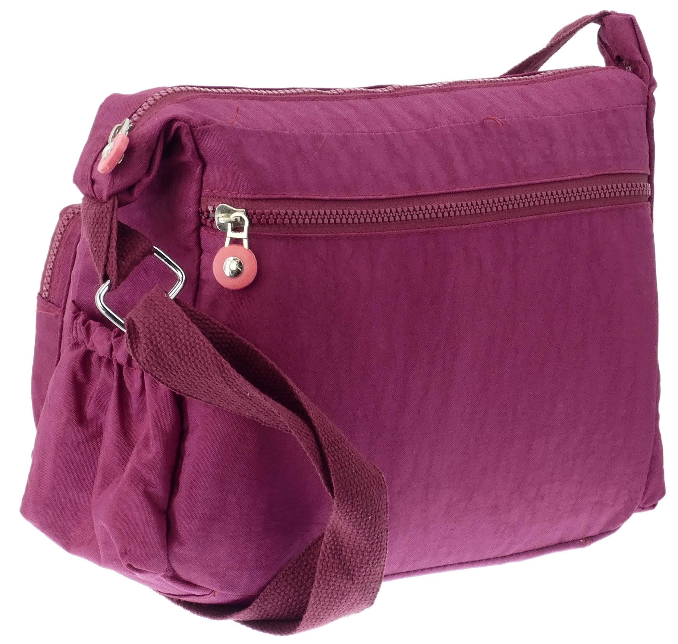 TORBA PODRÓŻNA DAMSKA NA RAMIĘ LISTONOSZKA LEKKA BAGAŻ PODRĘCZNY BORDO - obrazek 5