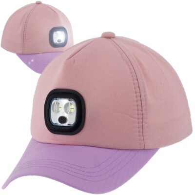 CZAPKA Z DASZKIEM PATROLÓWKA CZOŁÓWKA LED USB NA RYBY NAD WODE WĘDKARZA RÓŻ