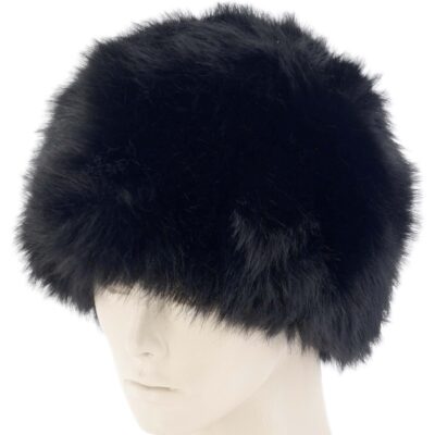 CIEPŁA CZAPKA KOBIECA Z SZTUCZNYM FUTERKIEM ECO CZARNA