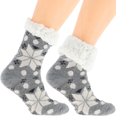 Eleganckie Skarpetki Damskie na Zimę Norweskie Grube 36-41