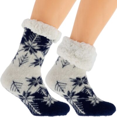 Eleganckie Skarpetki Damskie na Zimę Norweskie Grube