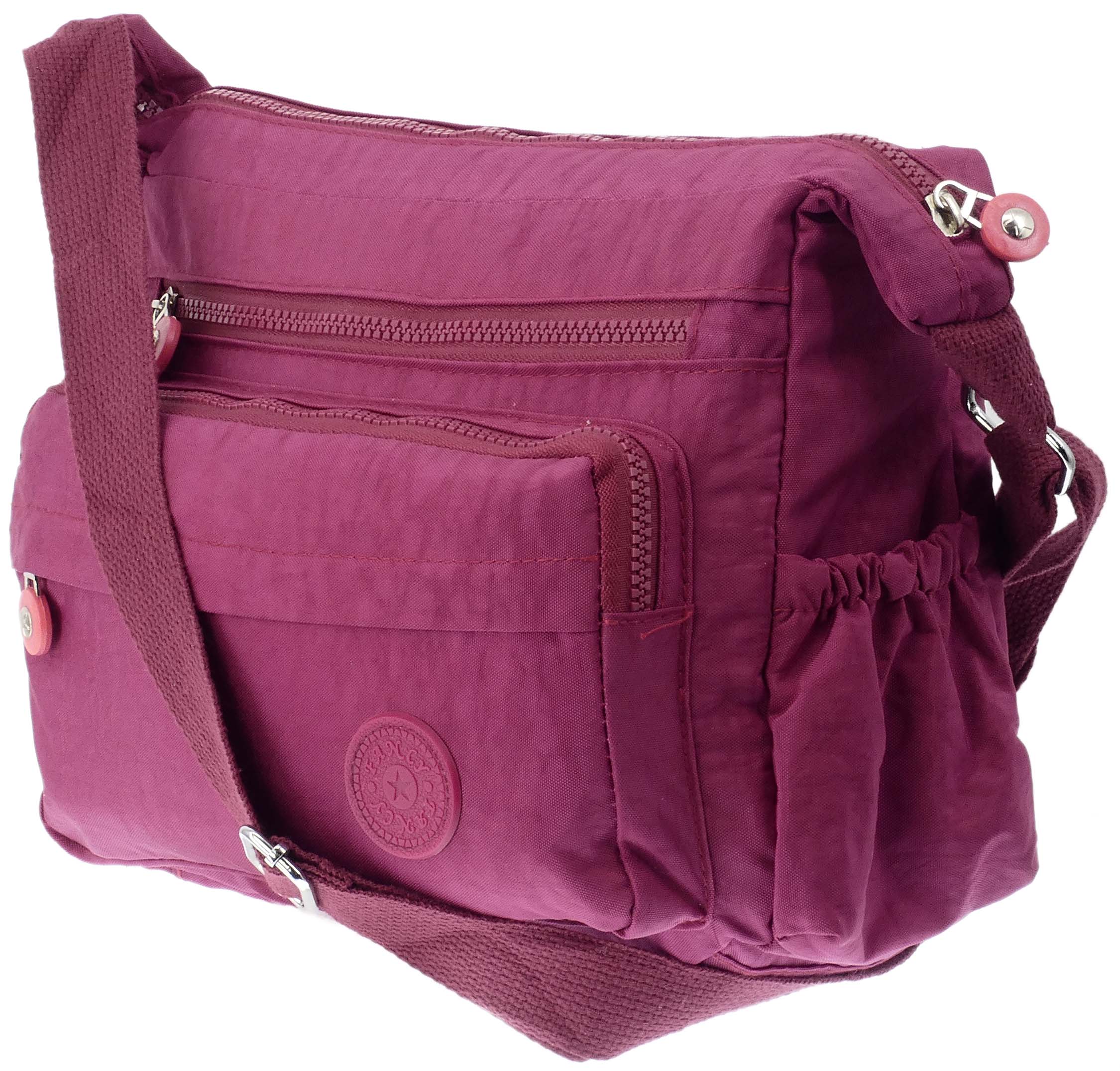 TORBA PODRÓŻNA DAMSKA NA RAMIĘ LISTONOSZKA LEKKA BAGAŻ PODRĘCZNY BORDO - obrazek 3