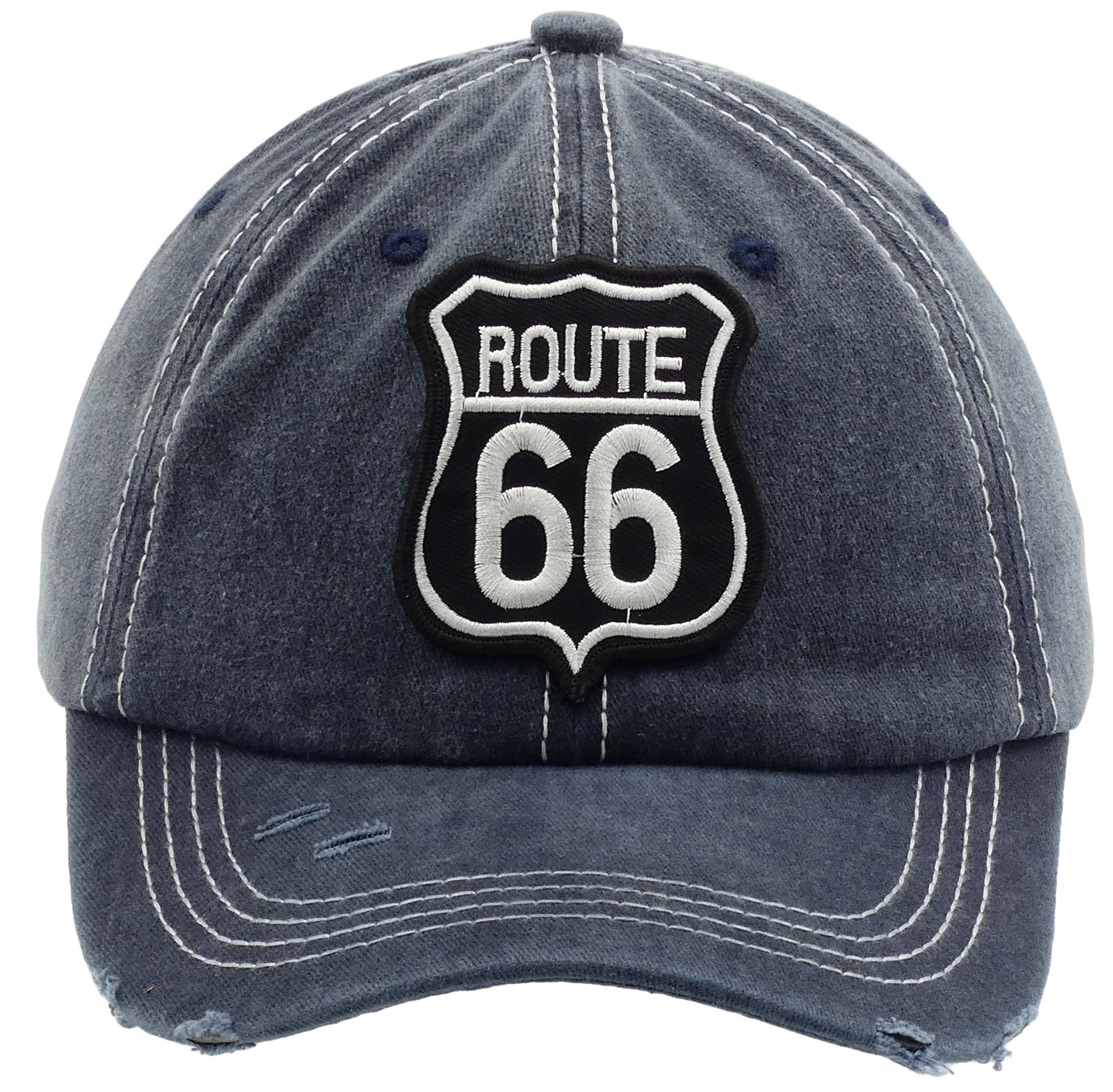 CZAPKA Z DASZKIEM MĘSKA BEJSBOLÓWKA JEANSOWA ROUTE 66 NIEBIESKA PATROLÓWKA - obrazek 2