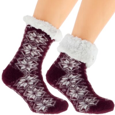 Eleganckie Skarpetki Damskie na Zimę Norweskie Grube 36-41