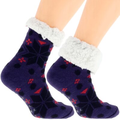 Eleganckie Skarpetki Damskie na Zimę Norweskie Grube 36-41