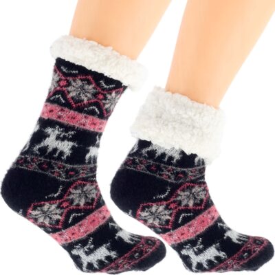Eleganckie Skarpetki Damskie na Zimę Norweskie Grube