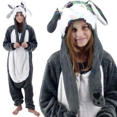 PIŻAMA KIGURUMI ONESIE LED RUCHOME USZKA LISEK M