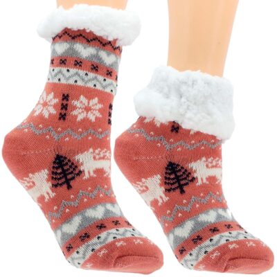 Ciepłe dziecięce Skarpetki Zimowe Z MISIEM ANTYPOŚLIZGOWE 27-31