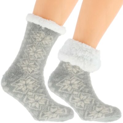 Eleganckie Skarpetki Damskie na Zimę Norweskie Grube 36-41