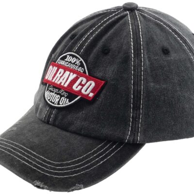 CZAPKA Z DASZKIEM MĘSKA BEJSBOLÓWKA JEANSOWA MOTOR OIL GRAFITOWY PATROLÓWKA