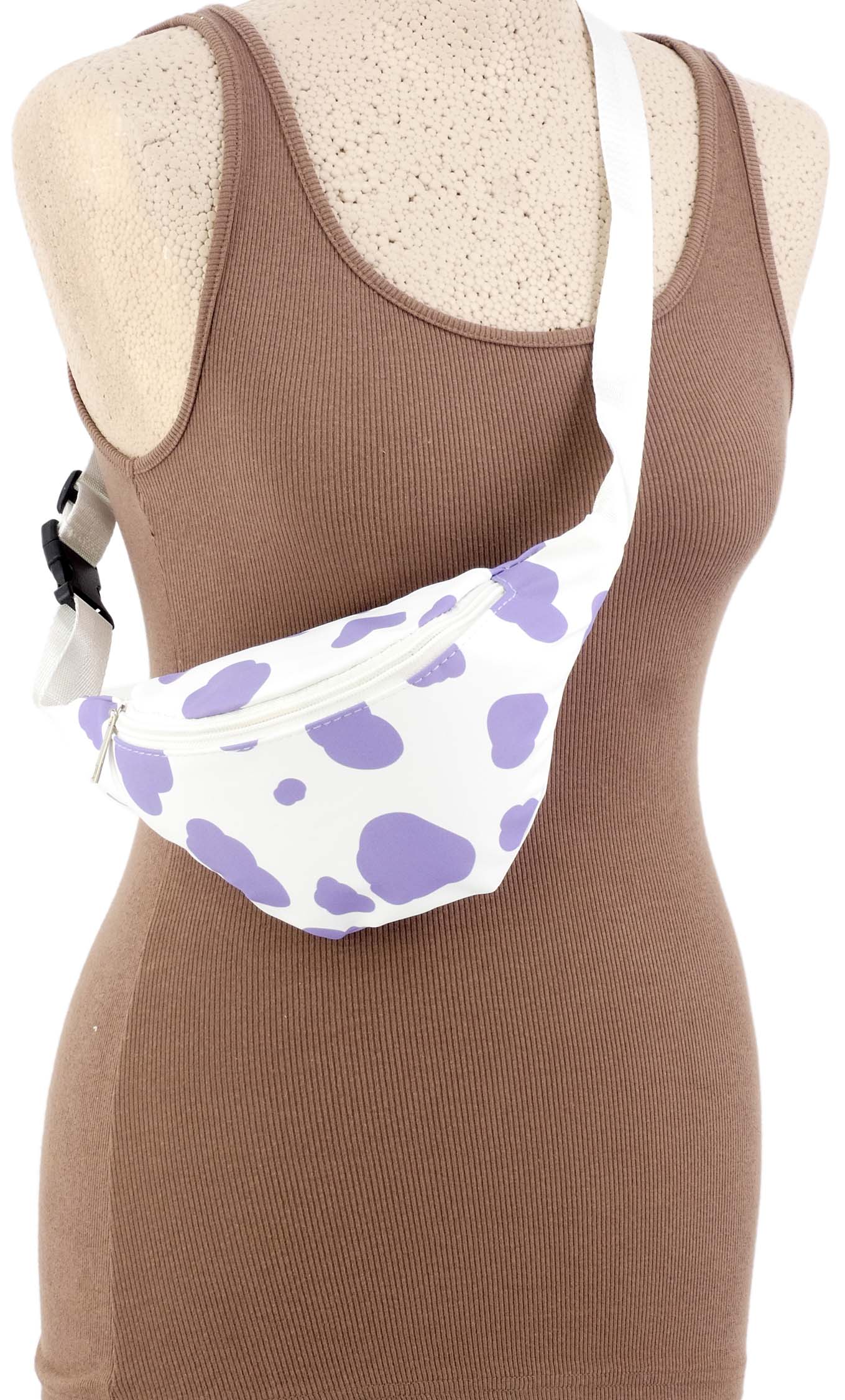 NERKA SASZETKA BIODROWA DLA DZIEWCZYNEK KROWIE ŁATY FIOLETOWA - obrazek 5