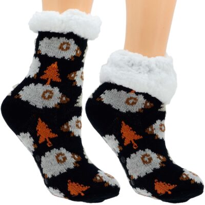 Ciepłe dziecięce Skarpetki Zimowe Z MISIEM ANTYPOŚLIZGOWE 27-31