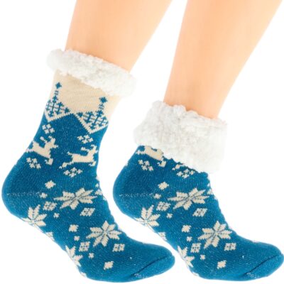 Eleganckie Skarpetki Damskie na Zimę Norweskie Grube