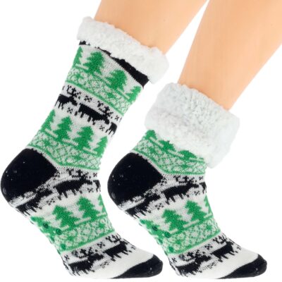 Eleganckie Skarpetki Damskie na Zimę Norweskie Grube 36-41