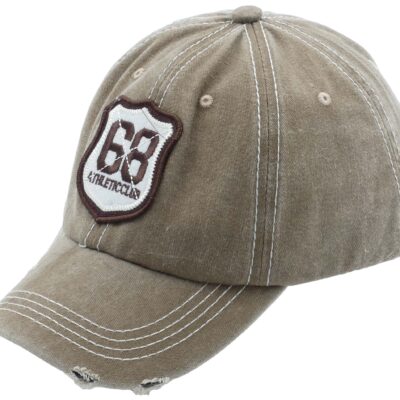 CZAPKA Z DASZKIEM MĘSKA BEJSBOLÓWKA JEANSOWA 68 BRĄZOWA PATROLÓWKA FARMERKA