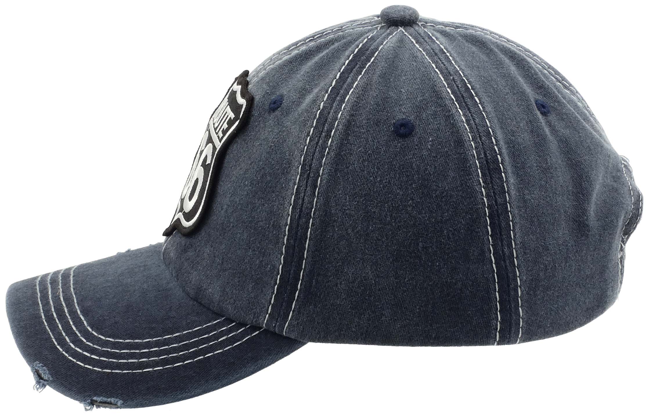 CZAPKA Z DASZKIEM MĘSKA BEJSBOLÓWKA JEANSOWA ROUTE 66 NIEBIESKA PATROLÓWKA - obrazek 3