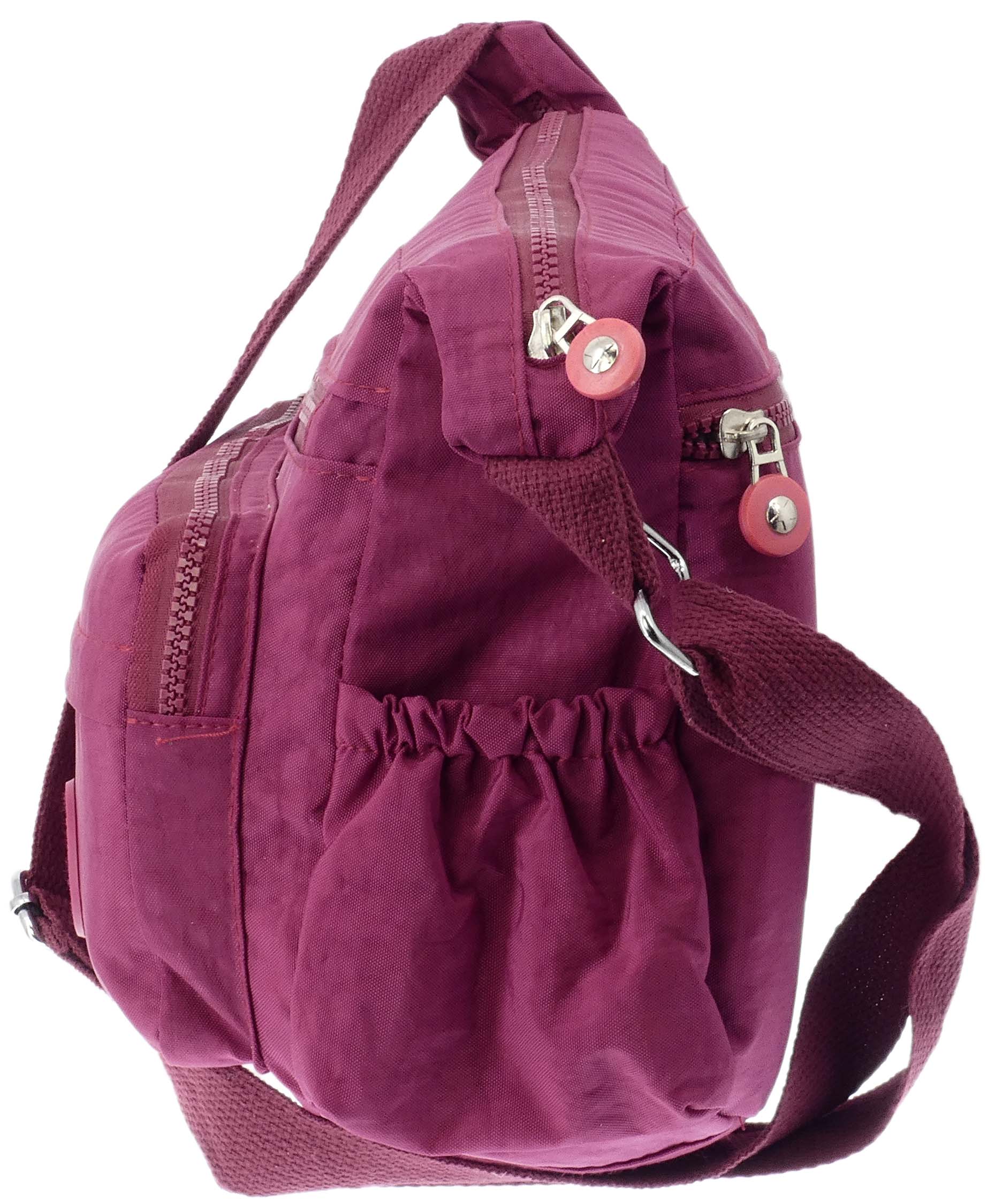 TORBA PODRÓŻNA DAMSKA NA RAMIĘ LISTONOSZKA LEKKA BAGAŻ PODRĘCZNY BORDO - obrazek 4