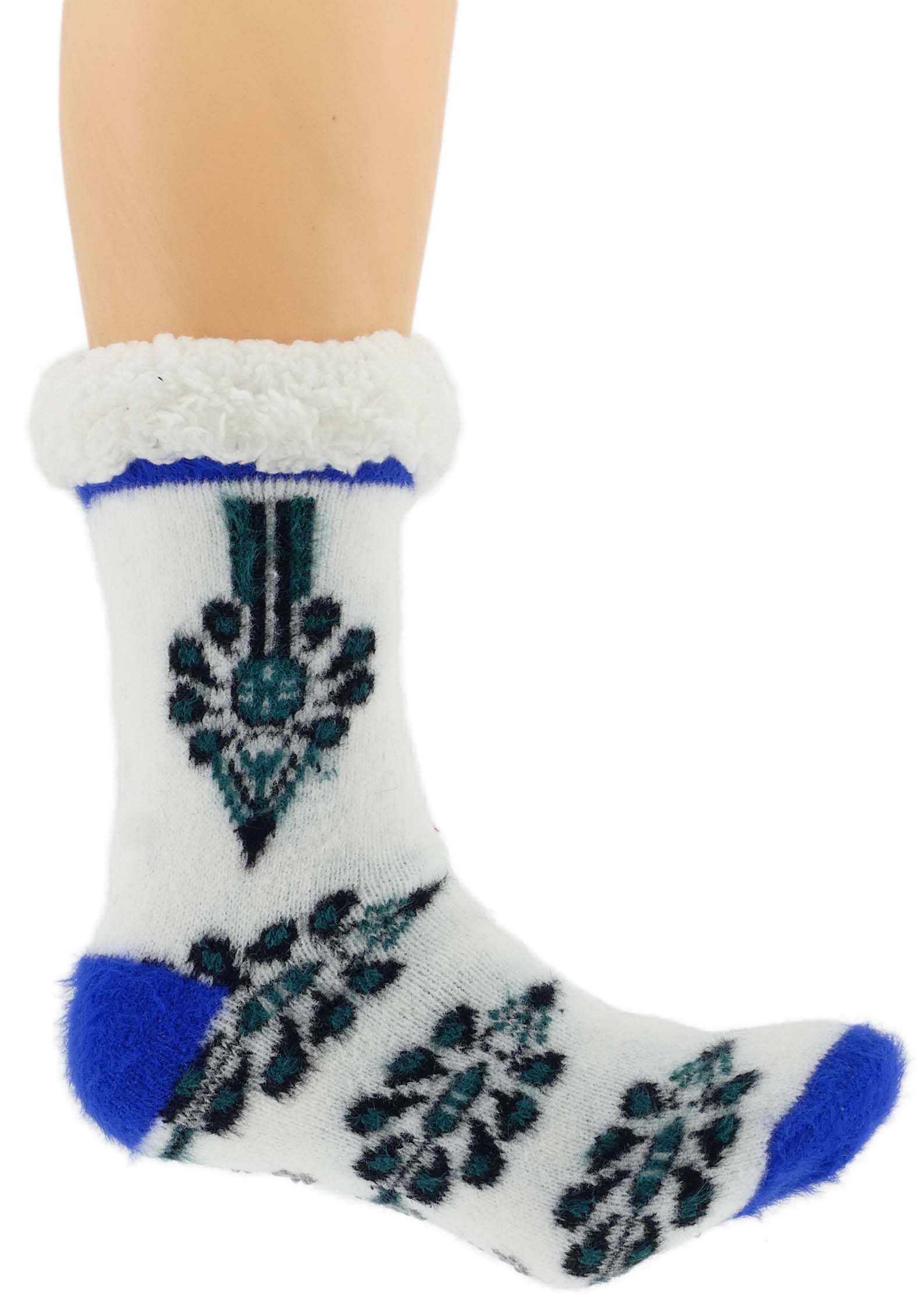 CIEPŁE DAMSKIE SKARPETY ZIMOWE PARZENICA GÓRALSKIE KAPCIE 36-41 NIEBIESKIE - obrazek 4