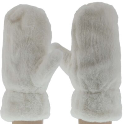 JEDNOPALCZASTE ZIMOWE RĘKAWICZKI NIEZGUBKI NA SZNURKU BIAŁE