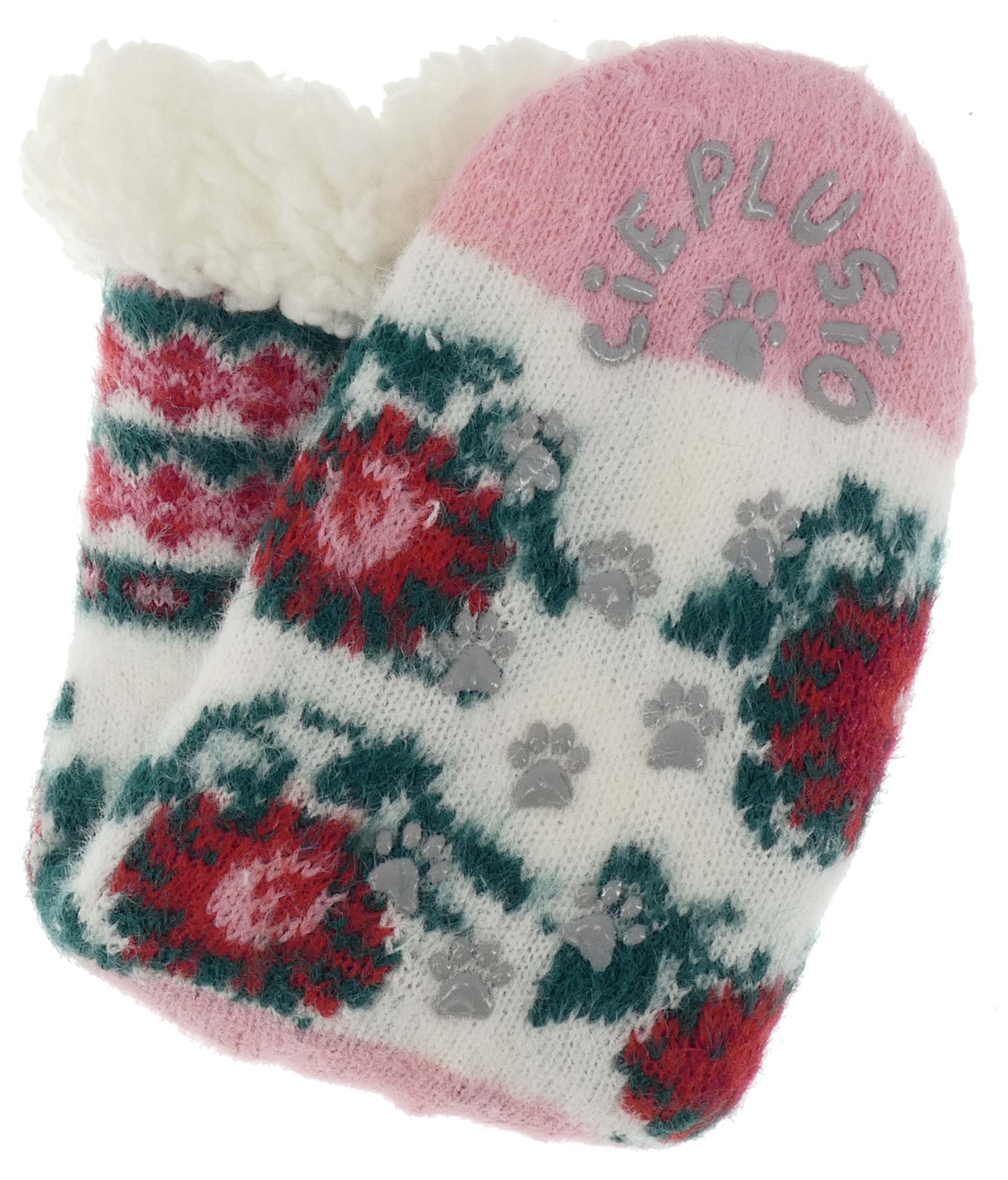 HIPOALERGICZNE DZIECIECE CIEPŁE SKARPETKI GÓRALSKIE KAPCIE ABS 28-31 RÓŻ - obrazek 2