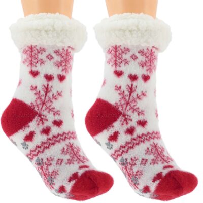 HIPOALERGICZNE DZIECIECE CIEPŁE SKARPETKI ZIMOWE KAPCIE ABS 28-31 CZERWONE