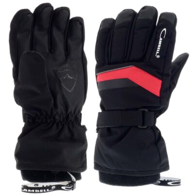 RĘKAWICE NARCIARSKIE MĘSKIE CAMBELL SOFTSHELL XL CZARNO CZERWONE