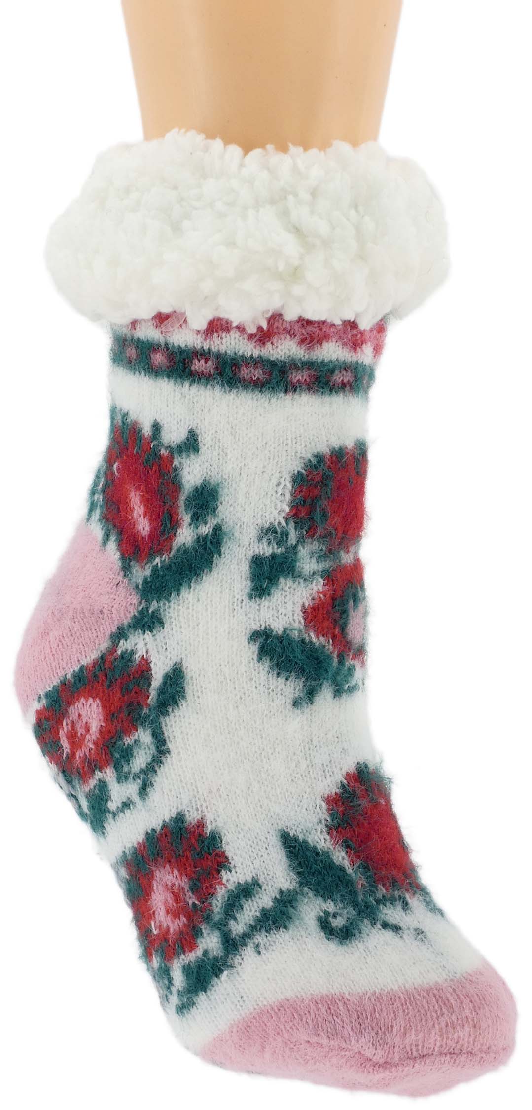 HIPOALERGICZNE DZIECIECE CIEPŁE SKARPETKI GÓRALSKIE KAPCIE ABS 28-31 RÓŻ - obrazek 6