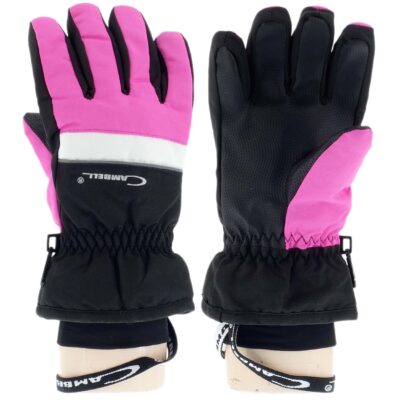 RĘKAWICZKI NARCIARSKIE ZIMOWE DZIECIĘCE RĘKAWICE DLA DZIECI RÓŻOWE