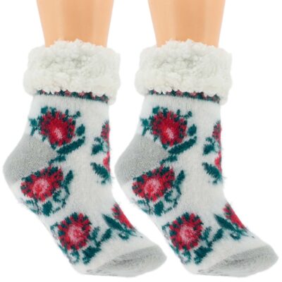 HIPOALERGICZNE DZIECIECE CIEPŁE SKARPETKI GÓRALSKIE KAPCIE ABS 28-31 SZARE